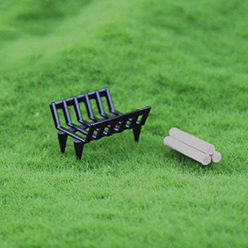 Gilroy 1:12 Dollhouse Miniature Furniture Garden Lawn Fireplace Metal Firewood Rack Pretend Play Toy Gift