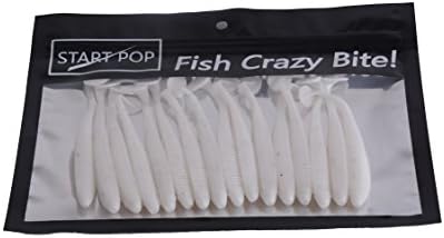 START POP swimming senko,16-pack,6-colors,3.9inch fat swing impact swimbait,best soft baits for bass fishing (Pearl White)