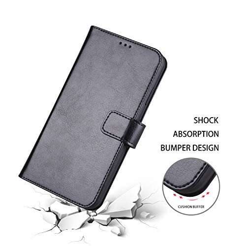 lopie [Triple Series Case for iPhone Xs Max PU Leather Wallet Cover Detachable [2 in 1 Design] [Kickstand Feature] [Hand Strap] [Magnetic Closure] 6.5" iPhone Xs Plus Folio Flip Case - Black - Thumbnail 7