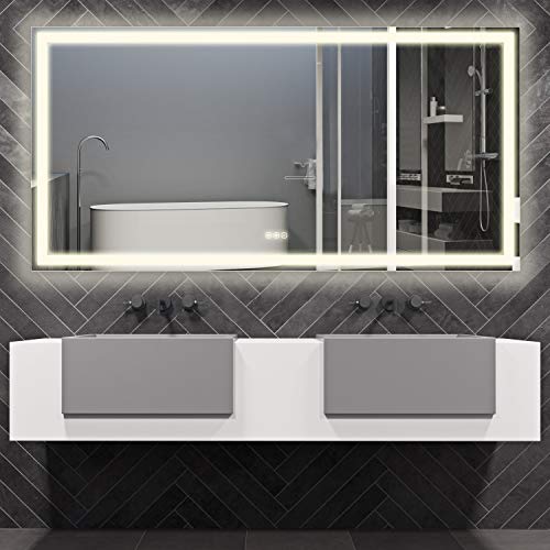 B&C 60"x30" Lighted Bathroom Mirror Wall MountedHigh Lumen LED Lights