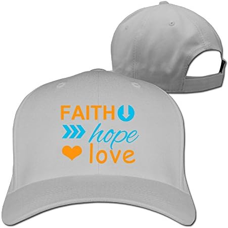 Borielly Men's Faith Hope Love Adjustable Peaked Baseball Cap Ash