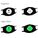 9 Pack Cool Luminous Unisex Cotton Blend Anti-Dust Face Mouth Mask, Kawaii Muffle Panda Mask Smiley mask Pollen Mask Black for Man, Woman, kids