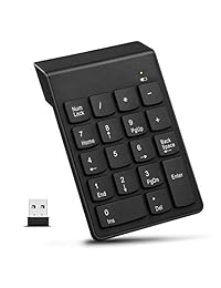 AODOOR - Teclado numérico inalámbrico USB de 18 teclas para ordenador portátil, portátil, portátil, externo, inalámbrico, para ordenador portátil, PC y ordenador