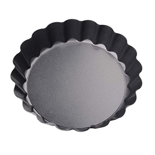 Qunqi 4Pcs 4 Inch Mini Quiche Tart Pizza Pie Pans Removable Bottom and 10Pcs Aluminum Egg Tart mold - Thumbnail 3