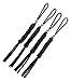 YHAN Paracord Square Weave Knife Lanyard with Skull Alloy Bead-4 Pack (Black) By CandyHan