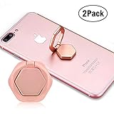 Finger Phone Ring Holder Stand, COCOFU 2pcs 360 degree Rotation and 180 degree Flip Zinc Alloy Anxiety Relief,Universal phone stand for iPhone, iPad, all Android Smartphones, Tablet(Rose Gold)