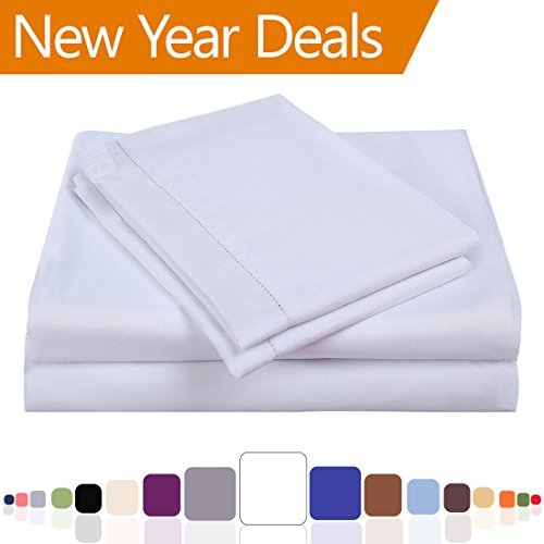 Balichun Microfiber 4 Piece Bed Sheet Set with 18-Inch Deep Pocket, King Size, White