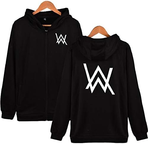 Meelanz Alan Walker Hoodie Black Adult Before and After AW Zip Hoodie