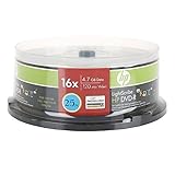 HP Lightscribe Blank Media Disc DVD-R 16X Speed 25pk Cake Box