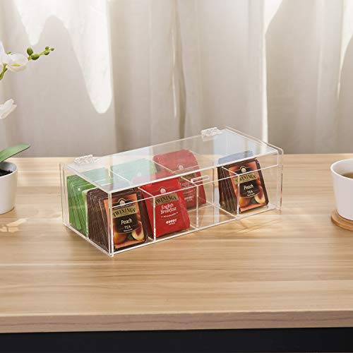 8-Compartment Acrylic Tea Bag Box/Multipurpose Organization Chest with Clear Display Lid 8-Compartment Acrylic Tea Bag Box/Multipurpose Organization Chest with Clear Display Lid