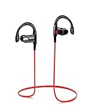 Bluetooth Headphones Sport,Honshoop Bluetooth In-Ear Headset/Earphone V4.1 Sweatproof Bass Earbuds with HD Mic for Gym,Compatible with iPhone,Samsung and Other Smartphones - Red