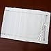 Grelucgo Set of 6 Handmade Hemstitched White Table Placemats 12x18 Inches