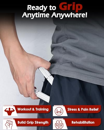 Hozzen 6 Forearm Training Handle - Metal Handle, Forearm Gripping Tools for Home, Gym and Office