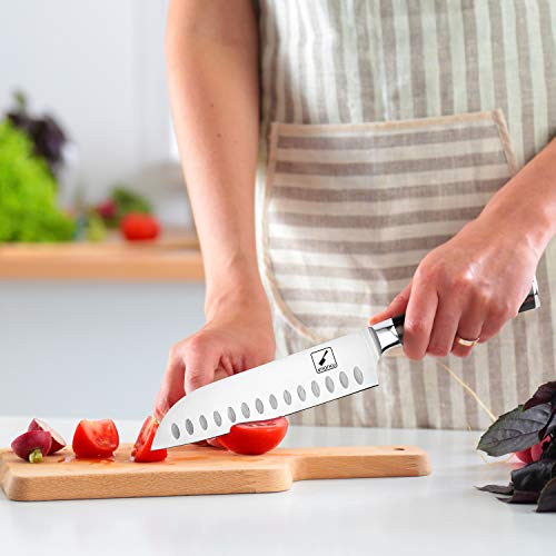 6 Santoku+Knife+Stainless+Ergonomic+Restaurant