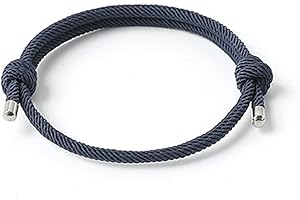 BIYONGDE Nautical Woven Friendship Rope Boho Bracelet Handmade Braided Wrap String Steel Charm Adjustable