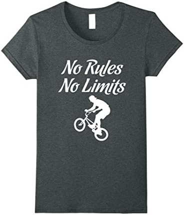 Womens No Rules No Limits Bicycling Bike Cyclist  BMX T-Shirt Large Dark Heather