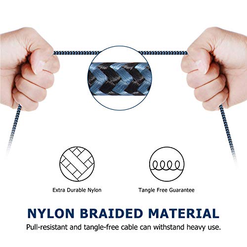 iPhone Charger,Lightning Cable 3Pack 10Ft Sundix iPhone Charger Cable Nylon Braided Charging Cable Cord Compatible X 8 8plus 7 7plus 6s 6s Plus More-Blue