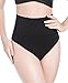 Women's High Waist Thong Postpartum Underwear C-Section Recovery Briefs Panties, Black, M/(Fit Waist 25.2
