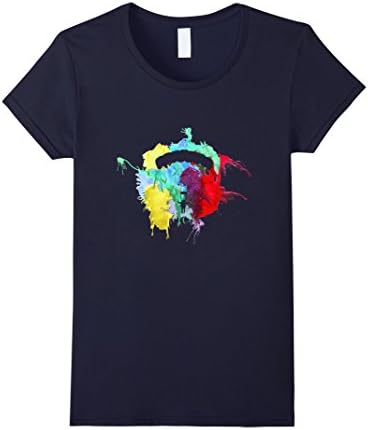 Womens Skydiving Parachute Watercolor Retro Graphic T shirt Medium Navy