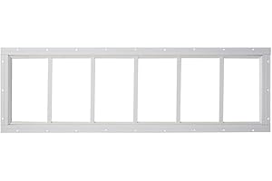 OUTDOOR HARDWARE SUPPLY Shed Window 10x35 - Fixed Design with Tempered Glass (White)