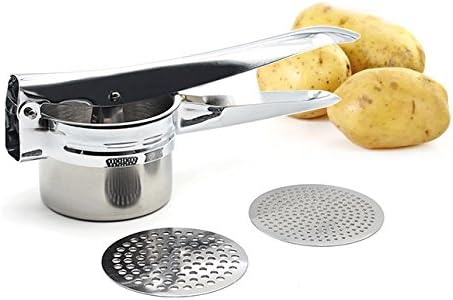 Stainless Steel Masher Potato Ricer With 2 Interchangeable DIsks