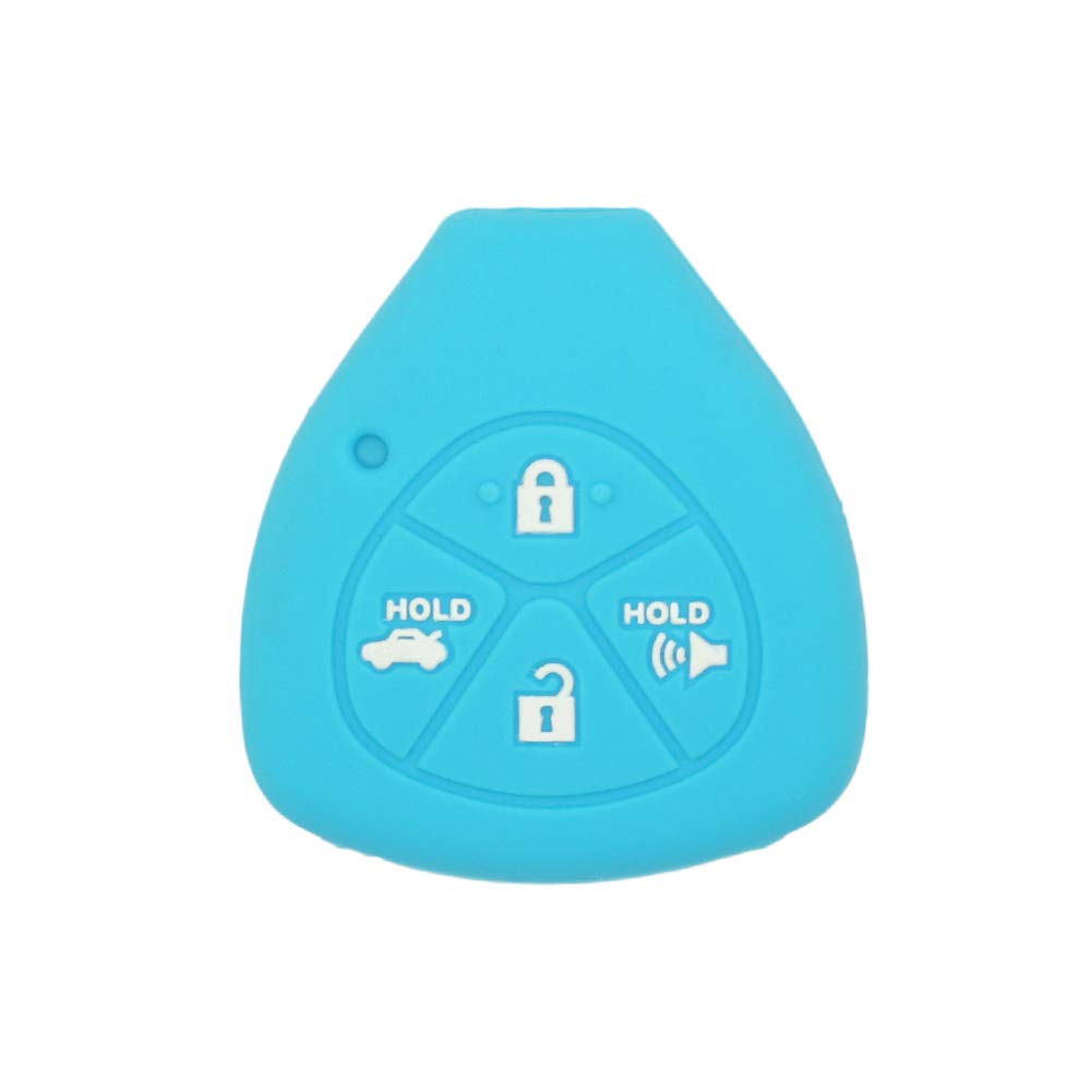 BROVACS Silicone Cover Protector Case Holder Skin Jacket Compatible with TOYOTA 4 Button Remote Key Fob CV2416 Light Blue