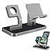 BENTOBEN Cell Phone Stand Compatible with Apple Watch Universal Desktop Stand Holder for iWatch Series 5/4/3/2/1 iPhone 11 Pro Max XS XR X 8 7 6S 6 Plus, Space Gray