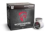 Workhorse Coffee Single Serve K-Cup Coffee Pods, 18 Count Box (2X Caffeine)