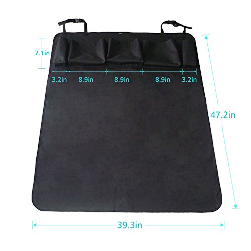 Cargo Cover for Dog with 5 Pocket Trunk Organizer, Pet Seat Covers Trunk Protecter for SUV, Machine Washable Non Slip Backing Boot Liner for Cars Vans - Thumbnail 5