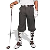Charcoal Golf Knickers: Mens 'Par 3' - Microfiber