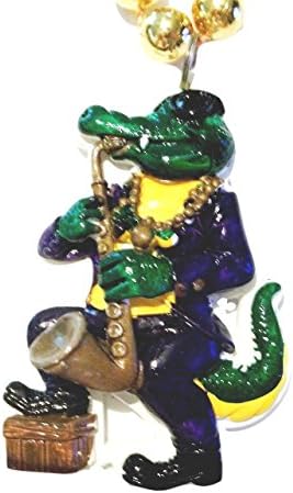 Sax Alligator Music Gator Necklace Beads Bead