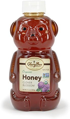 GloryBee Clover Blossom Organic Honey, 31.5 Ounce Bear