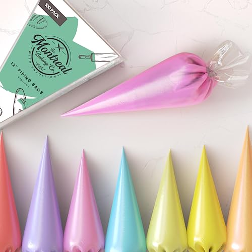 TIPLESS PIPING BAGS DISPOSABLE (12-inch, 100 pack) Commercial Grade, Pastry  Bags, Icing Bags, Frosting Bags, Tipless Piping Bags for Royal Icing,