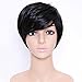 WTB Hair Short Synthetic Wigs For Black Women Black Cosplay Wigs with Free Wig Cap