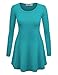 Lock and Love LL WT767 Womens Long Sleeve Scoop Neck Trapeze Tunic L JADE