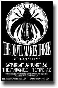The Devil Makes Three Poster - 11 x 17 Concert Promo for the Longjohns, Boots and a Belt Album Tour -- AZ