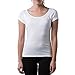 Women's Sweatproof Undershirt | Cotton Scoop Neck T-Shirt with Underarm Sweat Pads | Original Fit | Aluminum-Free Alternative | White | Small