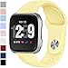 Hamile Wristbands Compatible for Fitbit Versa & Fitbit Versa Lite, Soft Silicone Sport Replacement Band Strap for Fitbit Versa Smartwatch, Small, Milk Yellow