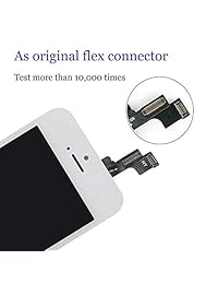 Repuesto de digitalizador de pantalla táctil LCD para iPhone SE 5S con kit de reparación + cristal templado (blanco)