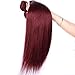 Black Rose Hair 300Gram Bundles Deal Silky Straight 99J Burgundy Red Color Human Hair 3 Bundles Thick Soft Peruvian Virgin Hair Weft Exteniosn r(99J#, 20