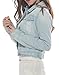 PERHAPS U Women's Short Cropped Denim Jacket Button Front Long Sleeves Jean Jackets for Women (XX-Large, Light Blue)