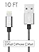 Volts USB-A to Lightning Cable Cord, MFi Certified Charger Compatible with iPhone, iPad, Rigorously Tested for Long Lifespan (Silver 10 Feet)