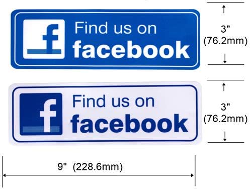 eSplanade FIND US ON Facebook Sign Sticker Decal - Easy to Mount Weather Resistant Long Lasting Ink Size (9" x 3") - Image 3