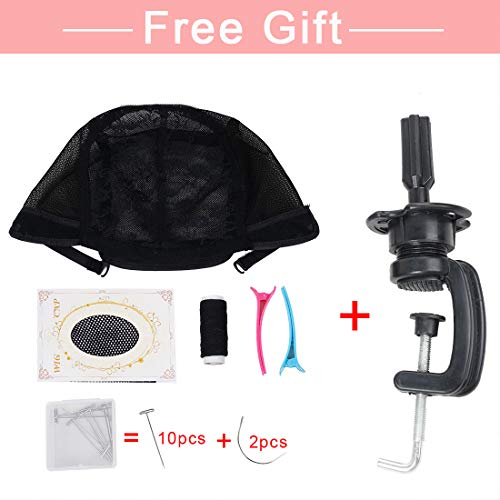 Cork Canvas Block Manikin Head With Stand Canvas Head for Wigs Block Head Mannequin With Mount Hole 21 Inch