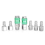 OEMTOOLS 26133 High Flow 7 Piece Coupler and Plug Kit, 1/4" Body, 3/8" NPT
