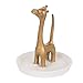 NIKKY HOME Giraffe Ring Holder Metal Earring Organizer Ring Dish Hanging Jewelry Stand Necklace Earring Display with Decorative White Dish Gold and White