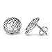 925 Sterling Silver 12 mm Aum Om Ohm Symbol Round Celtic Knot Weaving Post Stud Earrings