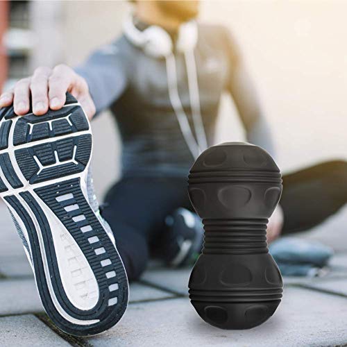 Sedona 4-Speed Vibrating Massage Ball - Electric Rechargeable Portable Peanut Dual Foam Roller for Deep Tissue Recovery Pain Soreness Myofascial Acumobility for Hips Feet Arms Back Neck Waist - Black