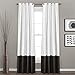 Lush Decor Prima Window Curtain Panel Pair, 84 inch x 54 inch, Black/White, Set of 2