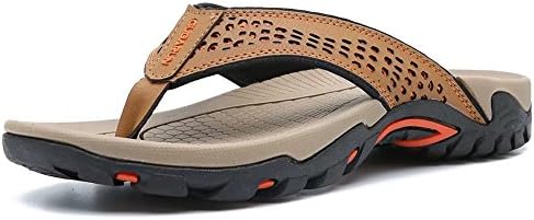 Mens Thong Sandals Indoor and Outdoor Beach Flip Flop Khaki, 44